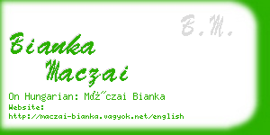 bianka maczai business card